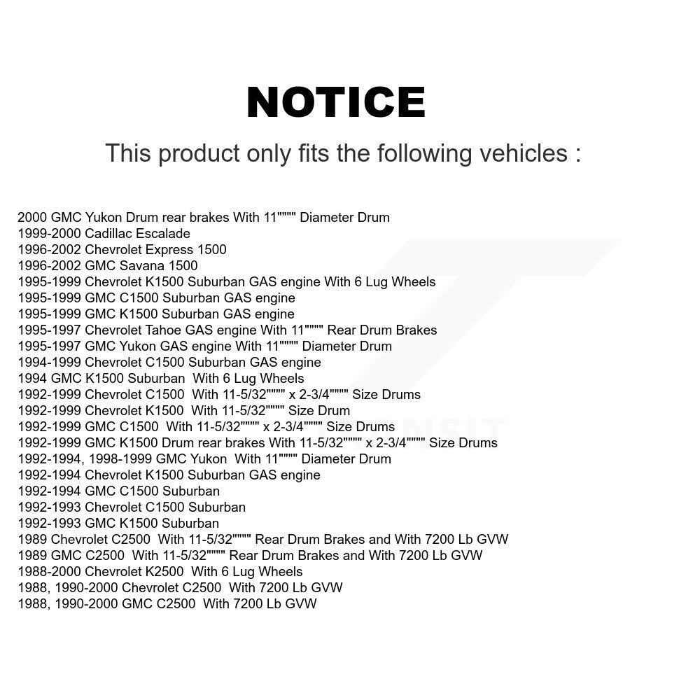 [Avant + Arrière] Kit de plaquette (céramique) de frein pour Chevrolet C1500 K1500 GMC K2500 Suburban C2500 Yukon Tahoe Express 1500 Savana Cadillac Escalade KTN-100056