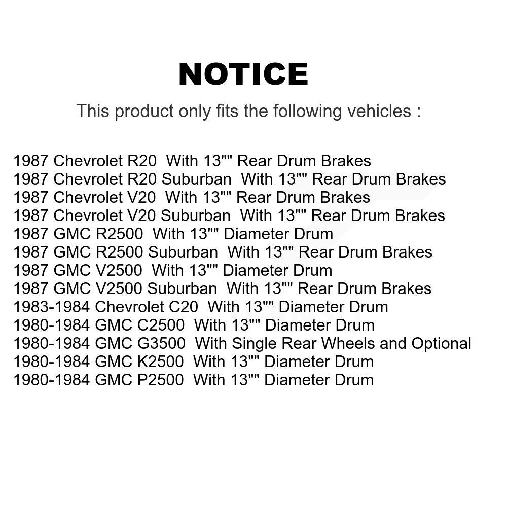 [Avant + Arrière] Kit de plaquette (céramique) de frein pour Chevrolet GMC C20 K2500 C2500 V20 R20 G3500 V2500 R2500 Suburban P2500 KTN-100088