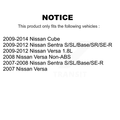 [Avant + Arrière] Kit de plaquette (céramique) de frein pour Nissan Sentra Versa Cube KTN-100150