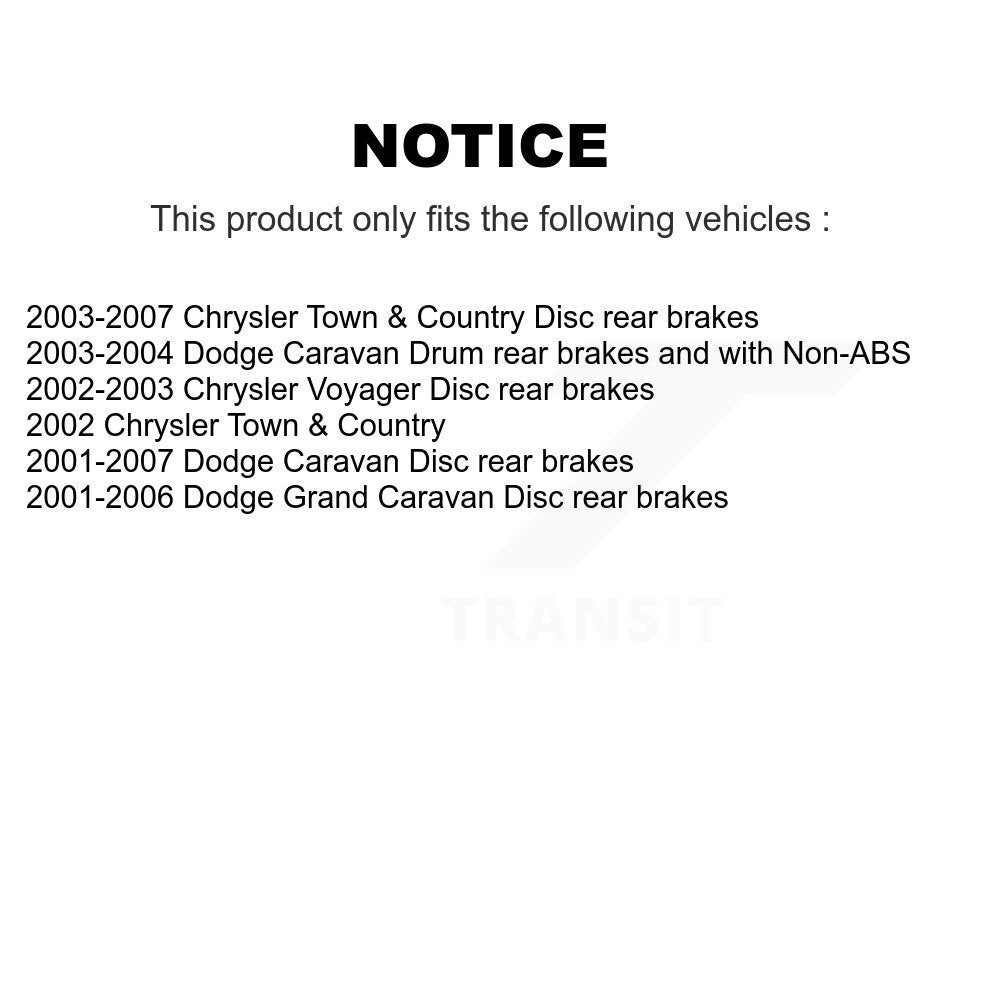 [Avant + Arrière] Kit de plaquette (céramique) de frein pour Dodge Chrysler Town & Country Grand Caravan Voyager KTN-100175
