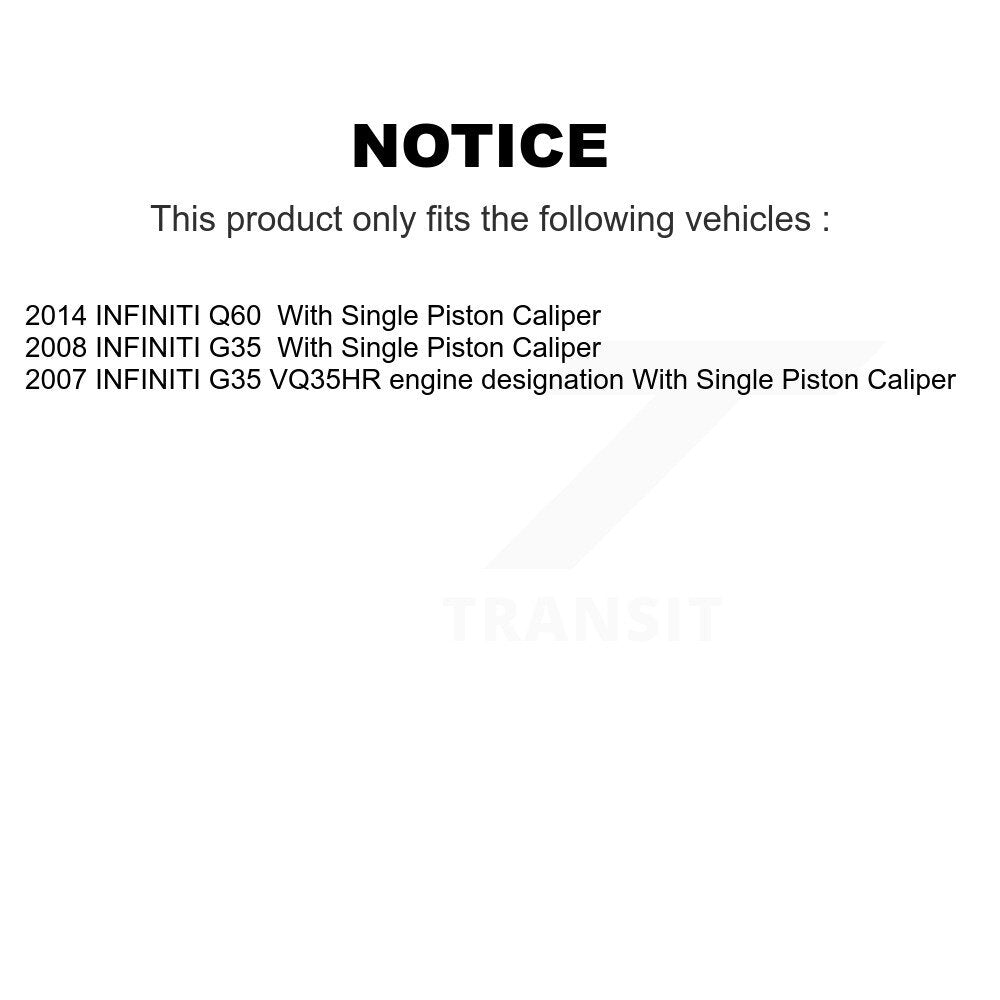 [Avant + Arrière] Kit de plaquette (céramique) de frein pour INFINITI G37 G35 Q60 KTN-100535