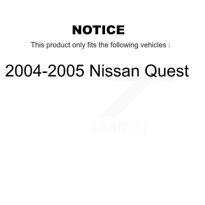 [Avant + Arrière] Kit de plaquette (céramique) de frein pour 2004-2005 Nissan Quest KTN-100546