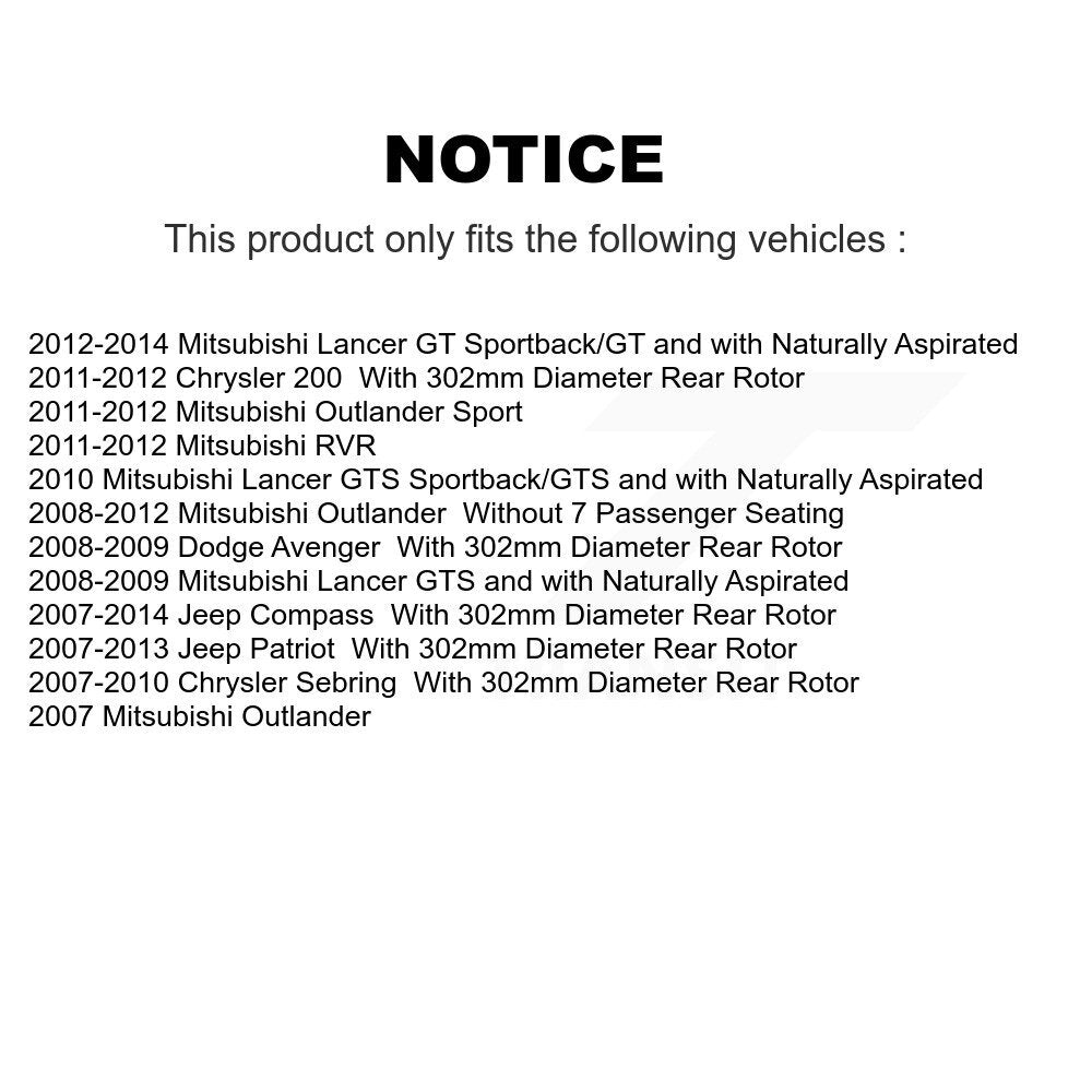 [Avant + Arrière] Kit de plaquette (céramique) de frein pour Jeep Chrysler Compass Patriot Mitsubishi Sebring 200 Dodge Avenger Lancer Outlander Sport RVR KTN-100637