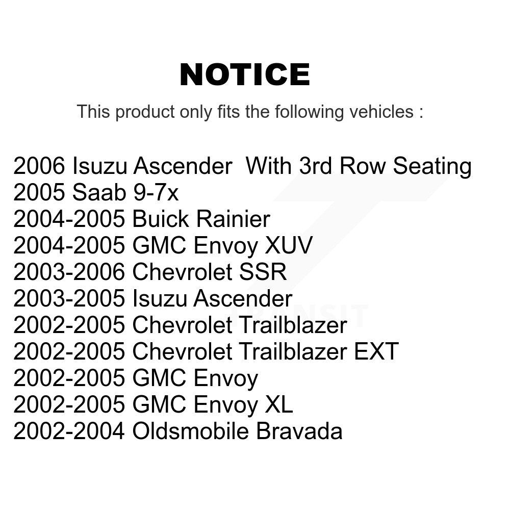 [Avant + Arrière] Kit de plaquette (céramique) de frein pour Chevrolet Trailblazer GMC Envoy EXT XL Buick Rainier Oldsmobile Bravada XUV SSR Isuzu Ascender Saab 9-7x KTN-100638