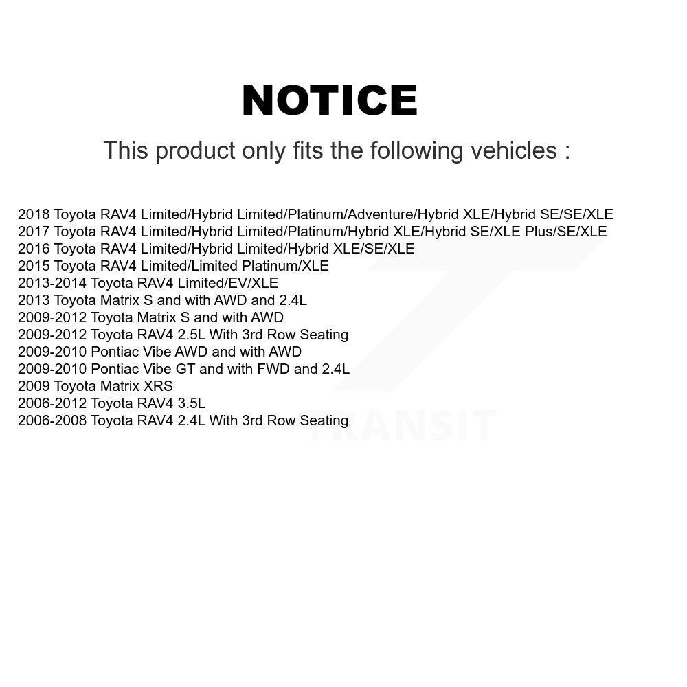 [Avant + Arrière] Kit de plaquette (céramique) de frein pour Toyota RAV4 Matrix Pontiac Vibe KTN-100649