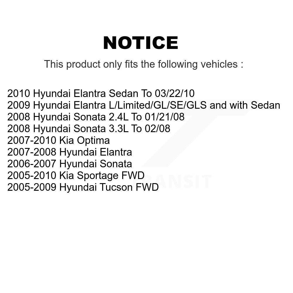 [Avant + Arrière] Kit de plaquette (céramique) de frein pour Hyundai Elantra Sonata Kia Sportage Tucson Optima KTN-100657