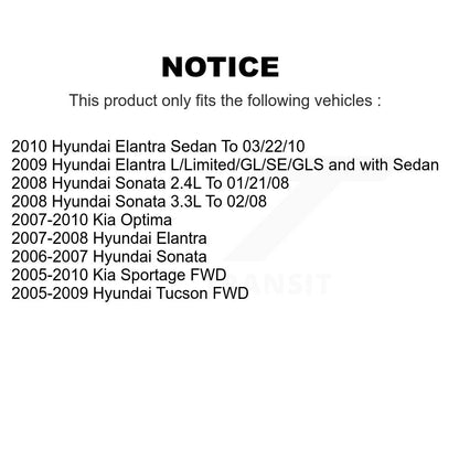 [Avant + Arrière] Kit de plaquette (céramique) de frein pour Hyundai Elantra Sonata Kia Sportage Tucson Optima KTN-100657
