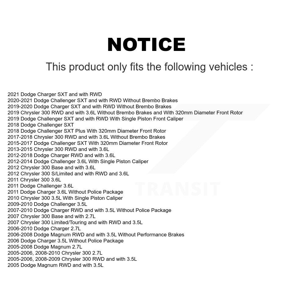 [Avant + Arrière] Kit de plaquette (céramique) de frein pour Dodge Charger Chrysler 300 Challenger Magnum KTN-100695