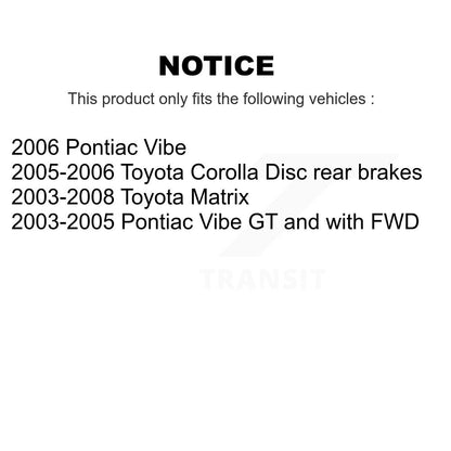 [Avant + Arrière] Kit de plaquette (céramique) de frein pour Toyota Corolla Matrix Pontiac Vibe KTN-100743
