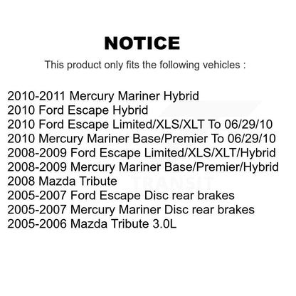 [Avant + Arrière] Kit de plaquette (céramique) de frein pour Ford Escape Mercury Mariner Mazda Tribute KTN-100757