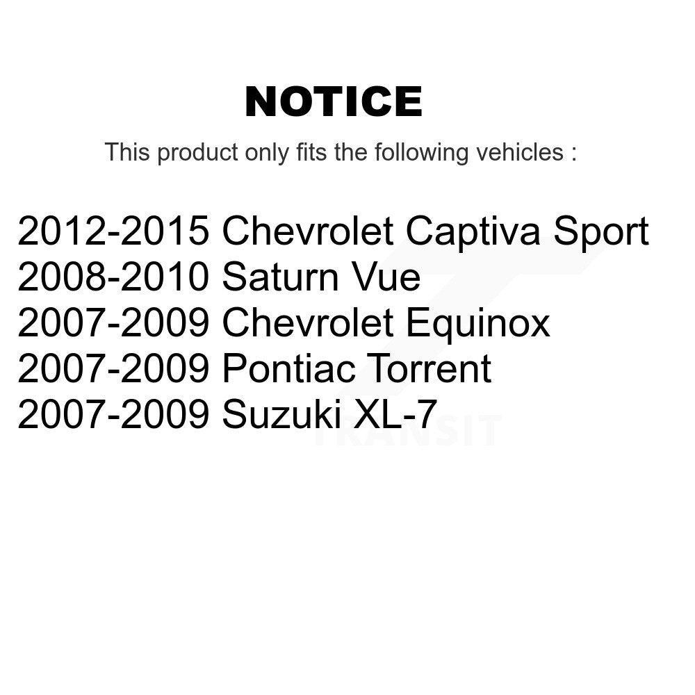 [Avant + Arrière] Kit de plaquette (céramique) de frein pour Chevrolet Equinox Saturn Vue Captiva Sport Pontiac Torrent Suzuki XL-7 KTN-100788