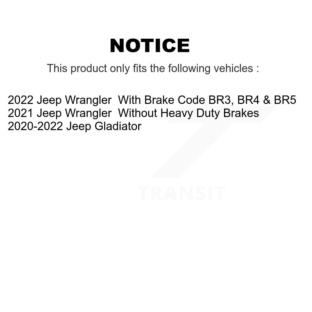 [Avant + Arrière] Kit de plaquette (céramique) de frein pour Jeep Gladiator Wrangler KTN-100864