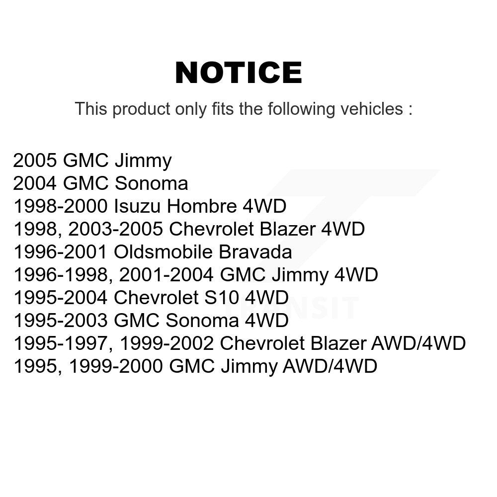 [Avant] Kit d'ensemble de bras de suspension et joint à rotule pour Chevrolet S10 Blazer GMC Sonoma Jimmy Oldsmobile Bravada Isuzu Hombre KTR-100011