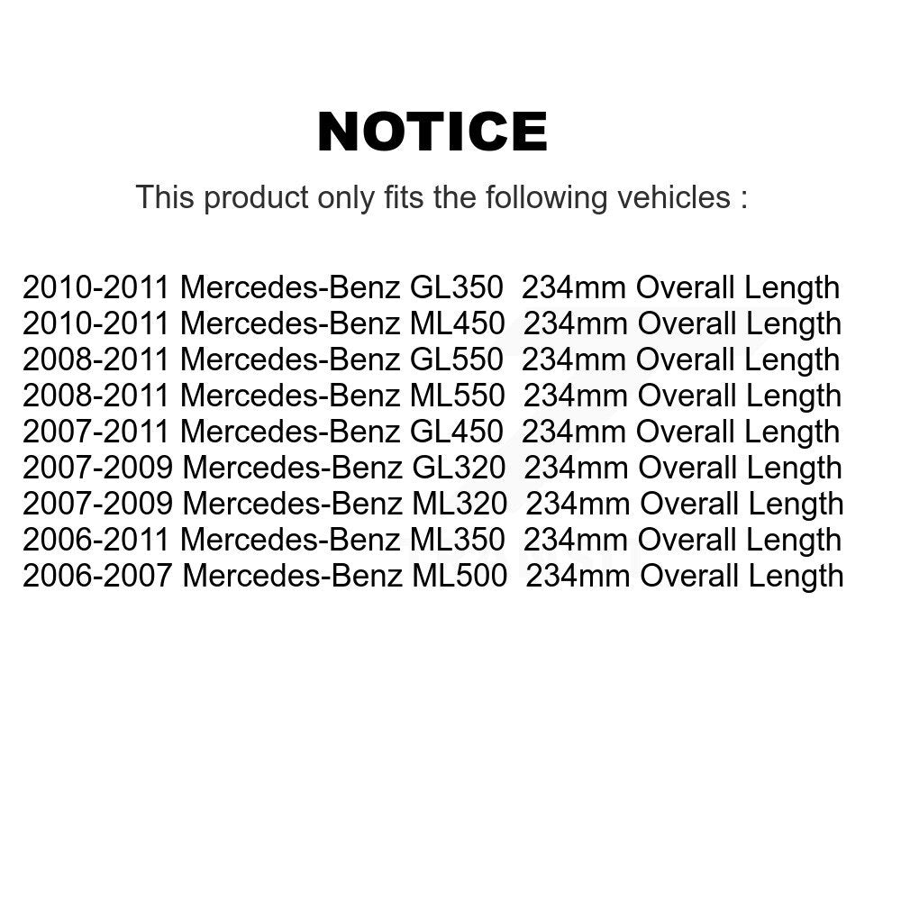 [Avant] Kit d'ensemble de bras de suspension et joint à rotule pour Mercedes-Benz ML350 GL450 GL550 ML500 ML320 ML550 GL320 GL350 ML450 234mm Overall longueur KTR-100019
