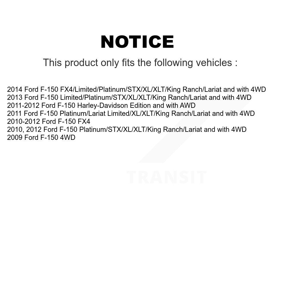 [Avant] Kit d'ensemble de bras de suspension et joint à rotule pour Ford F-150 KTR-100036