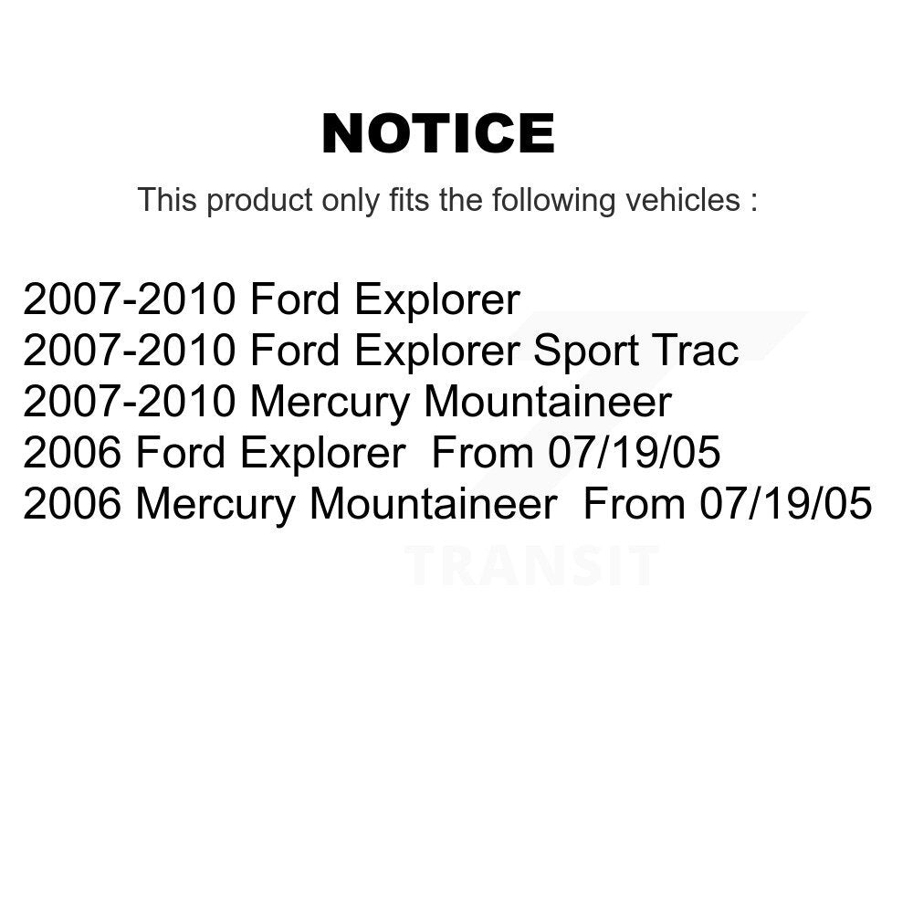 [Avant] Kit d'ensemble de bras de suspension et joint à rotule pour Ford Explorer Sport Trac Mercury Mountaineer KTR-100046