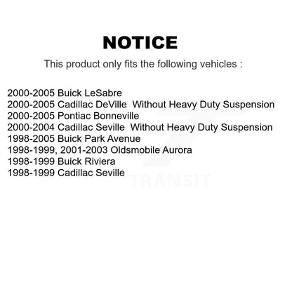 [Avant] Kit d'ensemble de bras de suspension et joint à rotule pour Buick LeSabre Cadillac DeVille Park Avenue Pontiac Bonneville Seville Oldsmobile Aurora Riviera KTR-100078