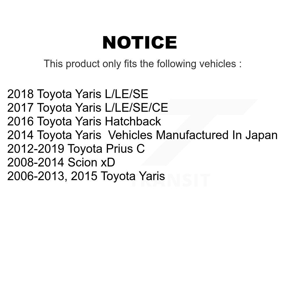 [Avant] Kit d'ensemble de bras de suspension et joint à rotule pour Toyota Yaris Prius C Scion xD KTR-100116