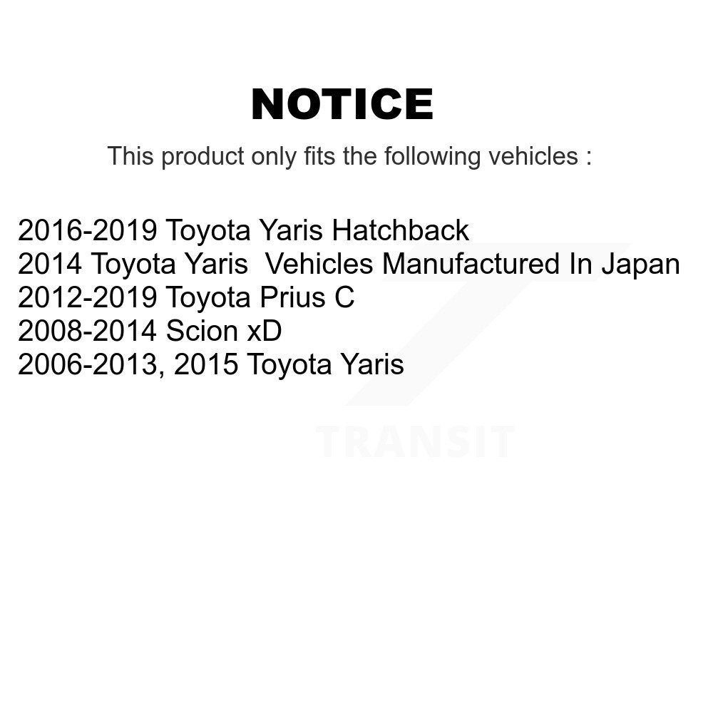 [Avant] Kit d'ensemble de bras de suspension et joint à rotule pour Toyota Yaris Prius C Scion xD KTR-100116