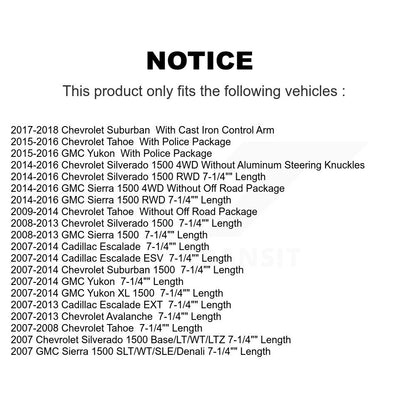 [Avant] Kit d'ensemble de bras de suspension et joint à rotule pour Chevrolet Silverado 1500 GMC Sierra Tahoe Yukon Suburban Cadillac XL Avalanche Escalade ESV EXT KTR-100129