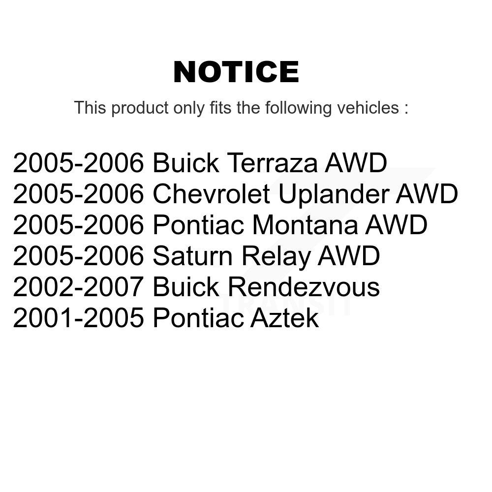 [Avant] Kit d'ensemble de bras de suspension et joint à rotule pour Buick Rendezvous Pontiac Aztek KTR-100141