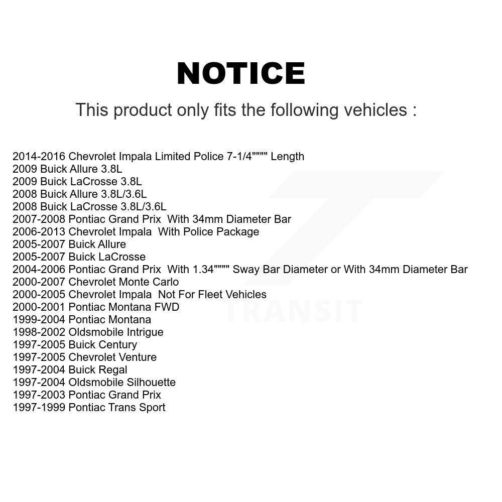 [Avant] Kit d'ensemble de bras de suspension et joint à rotule pour Chevrolet Impala Buick Pontiac Grand Prix Century LaCrosse Monte Carlo Venture Limited Regal Oldsmobile Montana Uplander Intrigue Saturn KTR-100193