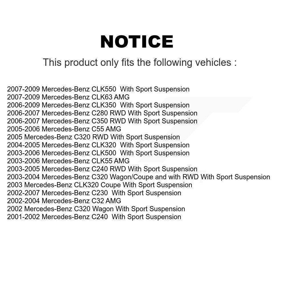 [Avant] Kit d'ensemble de bras de suspension et joint à rotule pour Mercedes-Benz C230 C240 CLK350 C320 C280 CLK320 CLK550 C350 CLK55 AMG C32 C55 CLK63 KTR-100291