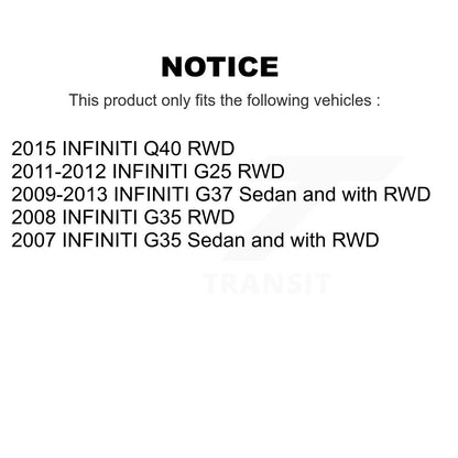 [Avant] Kit d'ensemble de bras de suspension et joint à rotule pour Infiniti G37 G35 G25 Q40 INFINITI KTR-100309