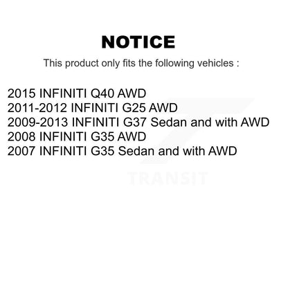 [Avant] Kit d'ensemble de bras de suspension et joint à rotule pour Infiniti G37 G35 G25 Q40 INFINITI KTR-100310