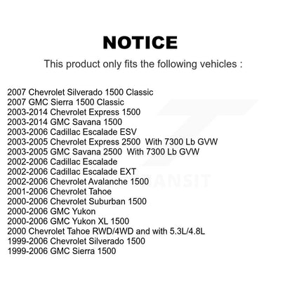 [Avant] Kit d'ensemble de bras de suspension et joint à rotule pour Chevrolet Silverado 1500 GMC Tahoe Sierra Suburban Yukon Avalanche XL Cadillac Classic Escalade ESV EXT KTR-100327