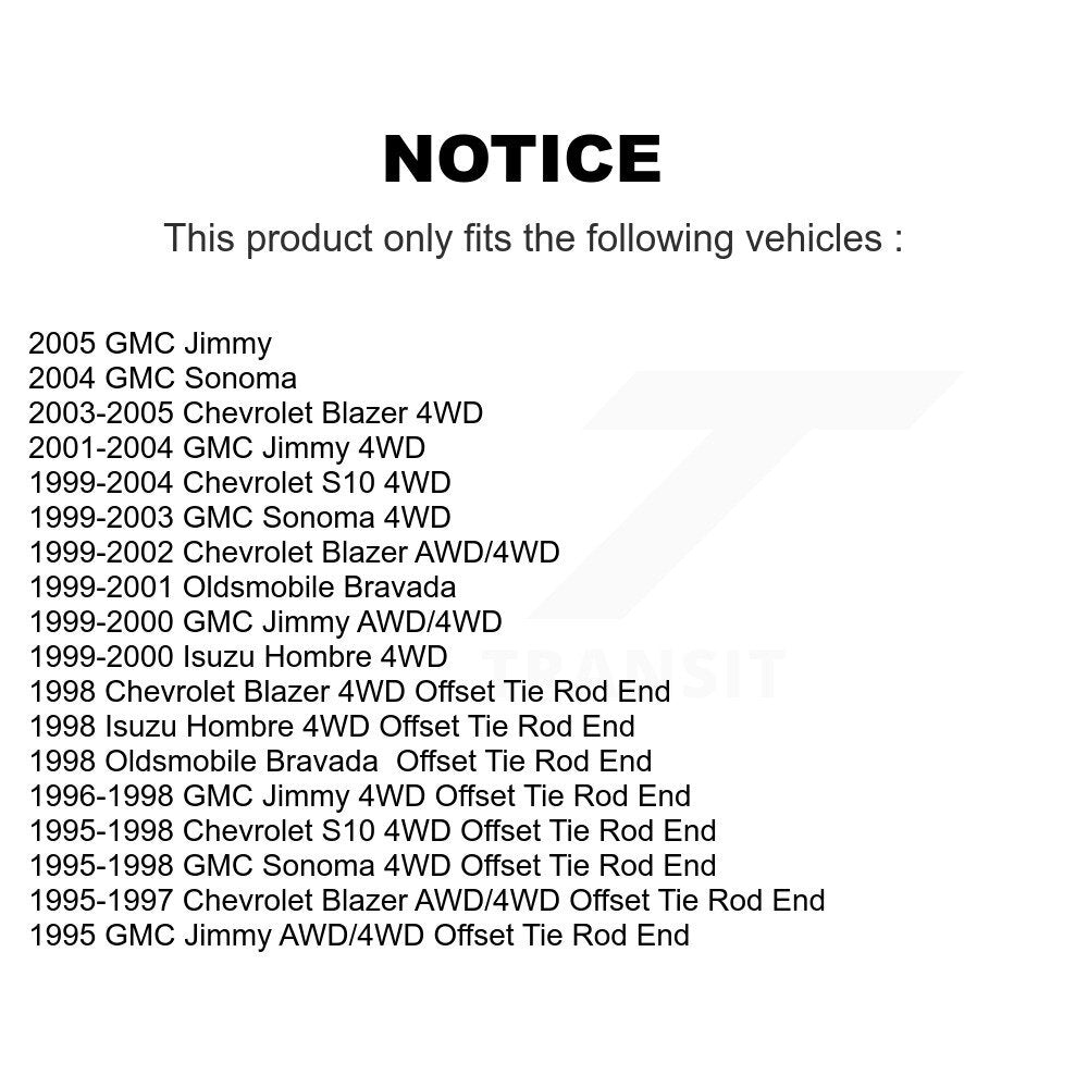 [Avant] Kit d'ensemble de bras de suspension et joint à rotule pour Chevrolet S10 Blazer GMC Sonoma Jimmy Oldsmobile Bravada Isuzu Hombre KTR-100332