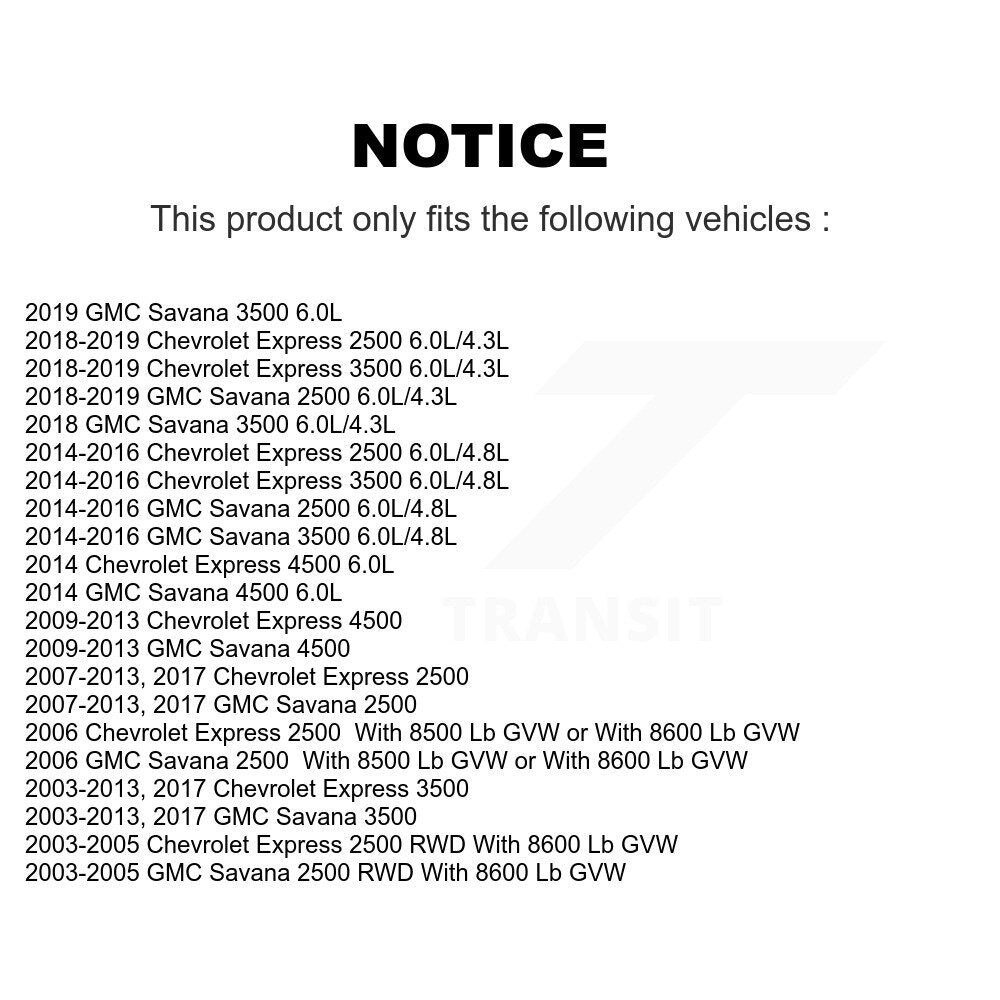 [Avant] Kit d'ensemble de bras de suspension et joint à rotule pour Chevrolet Express 3500 2500 GMC Savana 4500 KTR-100342
