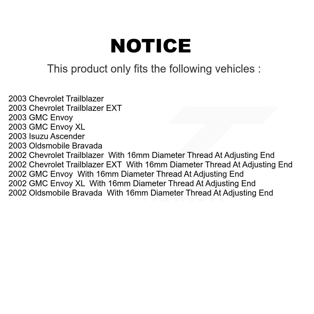 [Avant] Kit d'ensemble de bras de suspension et joint à rotule pour Chevrolet Trailblazer GMC Envoy EXT XL Oldsmobile Bravada Isuzu Ascender KTR-100593