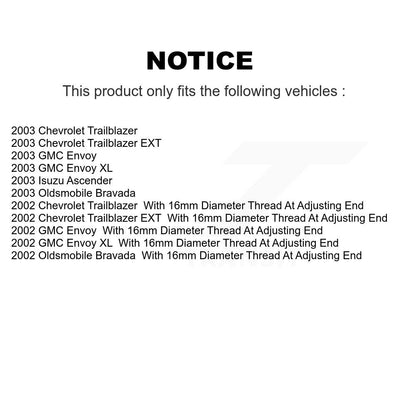 [Avant] Kit d'ensemble de bras de suspension et joint à rotule pour Chevrolet Trailblazer GMC Envoy EXT XL Oldsmobile Bravada Isuzu Ascender KTR-100593