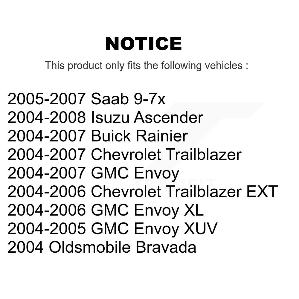 [Avant] Kit d'ensemble de bras de suspension et joint à rotule pour Chevrolet Trailblazer GMC Envoy EXT XL Buick Rainier XUV Isuzu Ascender Saab 9-7x Oldsmobile Bravada KTR-100594