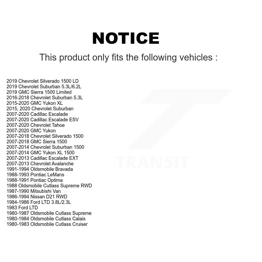 [Avant] Kit de biellette de barre stabilisatrice de suspension pour Chevrolet GMC Sierra 1500 Silverado Tahoe Cadillac XL KTR-100671