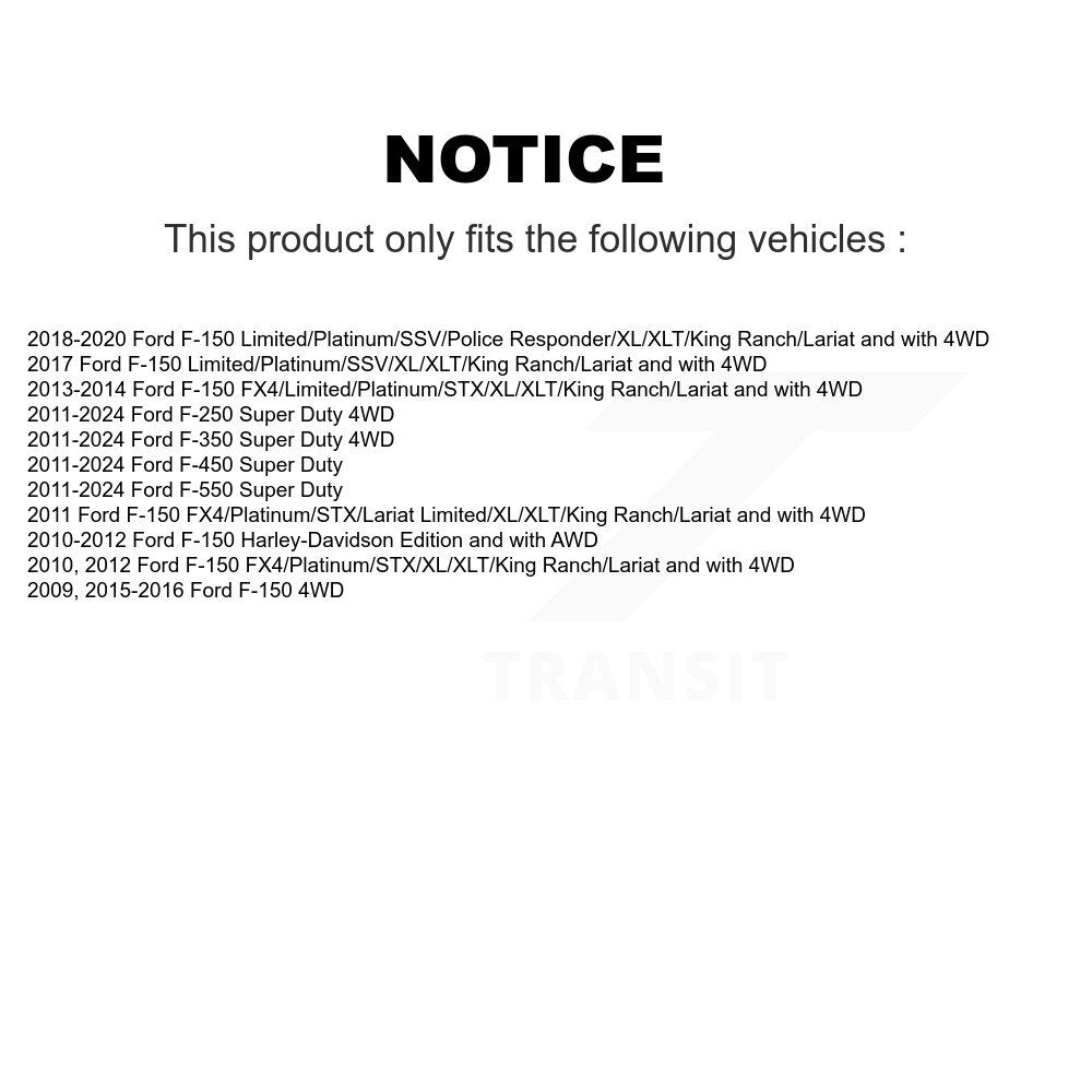 [Avant] Kit de biellette de barre stabilisatrice de suspension pour Ford F-150 F-250 Super Duty F-350 F-450 F-550 KTR-100722