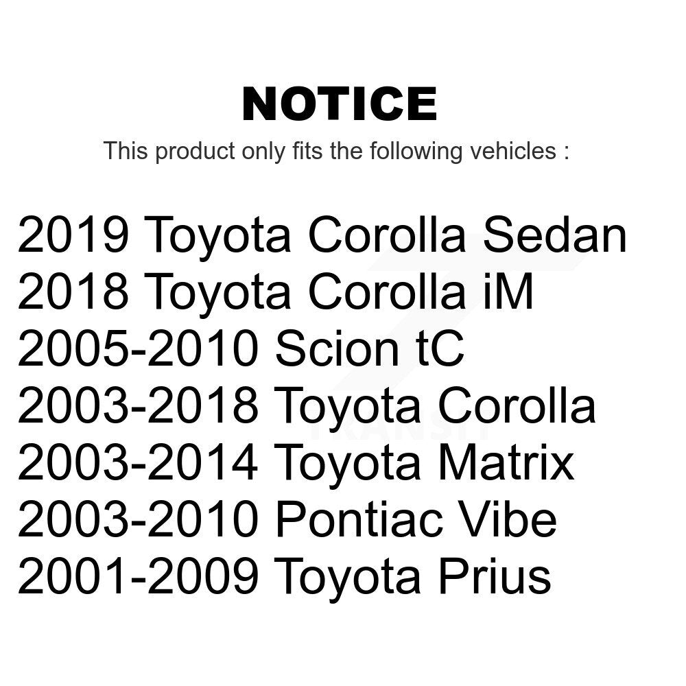 [Avant] Kit de biellette de barre stabilisatrice de suspension pour Toyota Corolla Prius Matrix Pontiac Vibe Scion tC iM KTR-100753