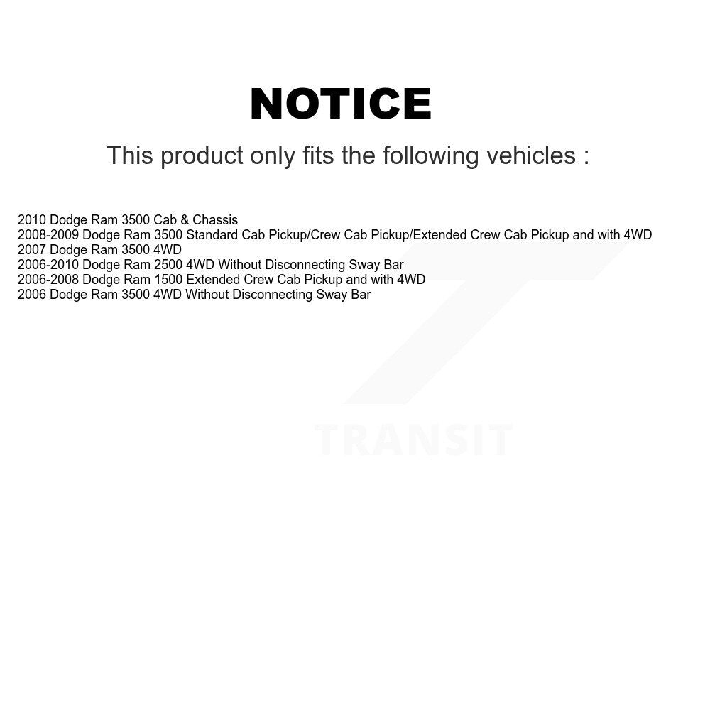 [Avant] Kit de biellette de barre stabilisatrice de suspension pour Dodge Ram 1500 2500 3500 KTR-100788