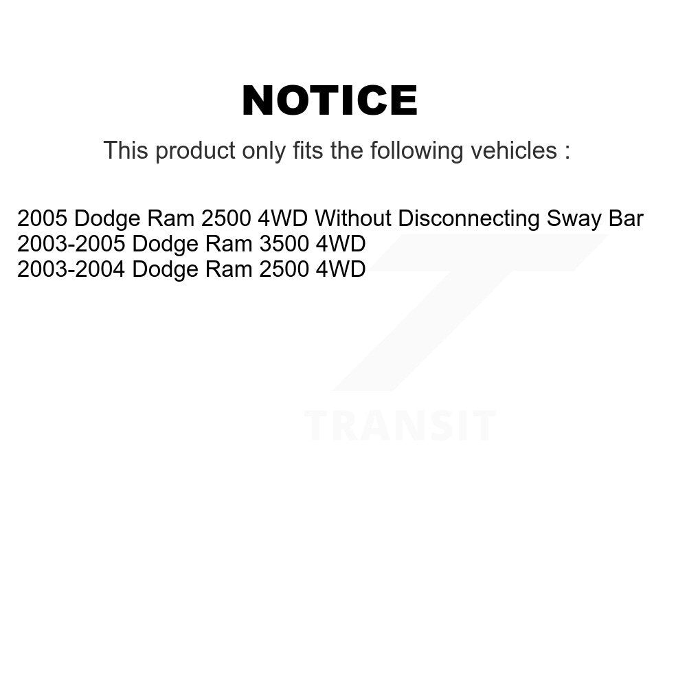 [Avant] Kit de biellette de barre stabilisatrice de suspension pour Dodge Ram 2500 3500 4WD KTR-100794