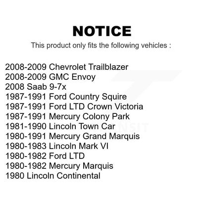 [Avant] Kit de biellette de barre stabilisatrice de suspension pour Chevrolet Trailblazer Ford GMC Envoy Lincoln LTD Crown Victoria Town Car Mercury Grand Marquis Mark VI Saab 9-7x Colony Park Country Squire Continental KTR-100800