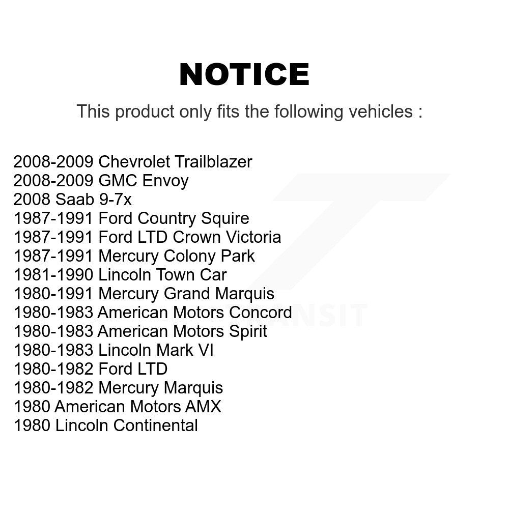[Avant] Kit de biellette de barre stabilisatrice de suspension pour Chevrolet Trailblazer Ford GMC Envoy Lincoln LTD Crown Victoria Town Car Mercury Grand Marquis Mark VI Saab 9-7x Colony Park Country Squire Continental KTR-100800