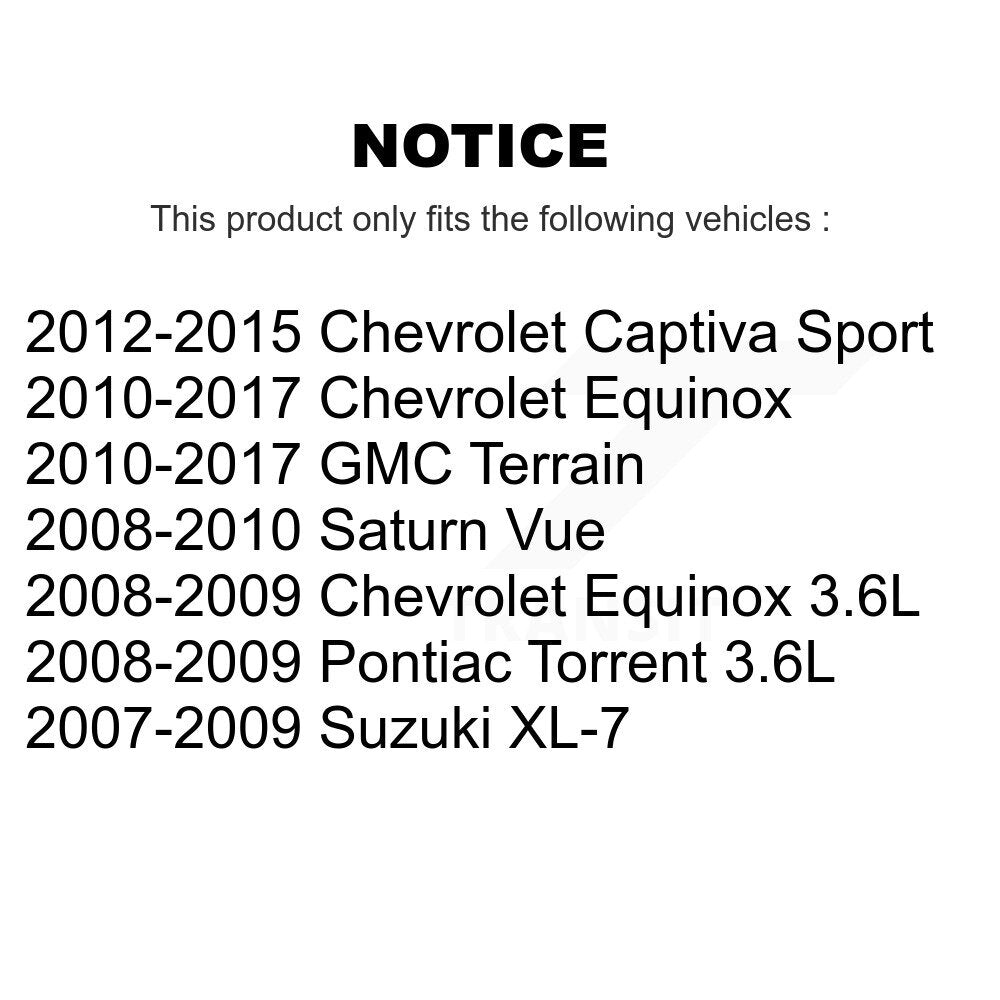 [Avant] Kit de biellette de barre stabilisatrice de suspension pour Chevrolet Equinox GMC Terrain Saturn Vue Captiva Sport Pontiac Torrent Suzuki XL-7 KTR-100857