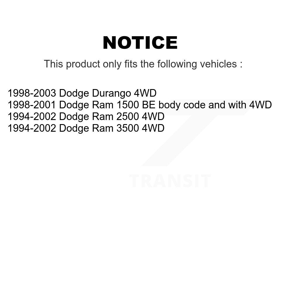 [Arrière] Kit de biellette de barre stabilisatrice de suspension pour Dodge Ram 2500 Durango 3500 KTR-100936