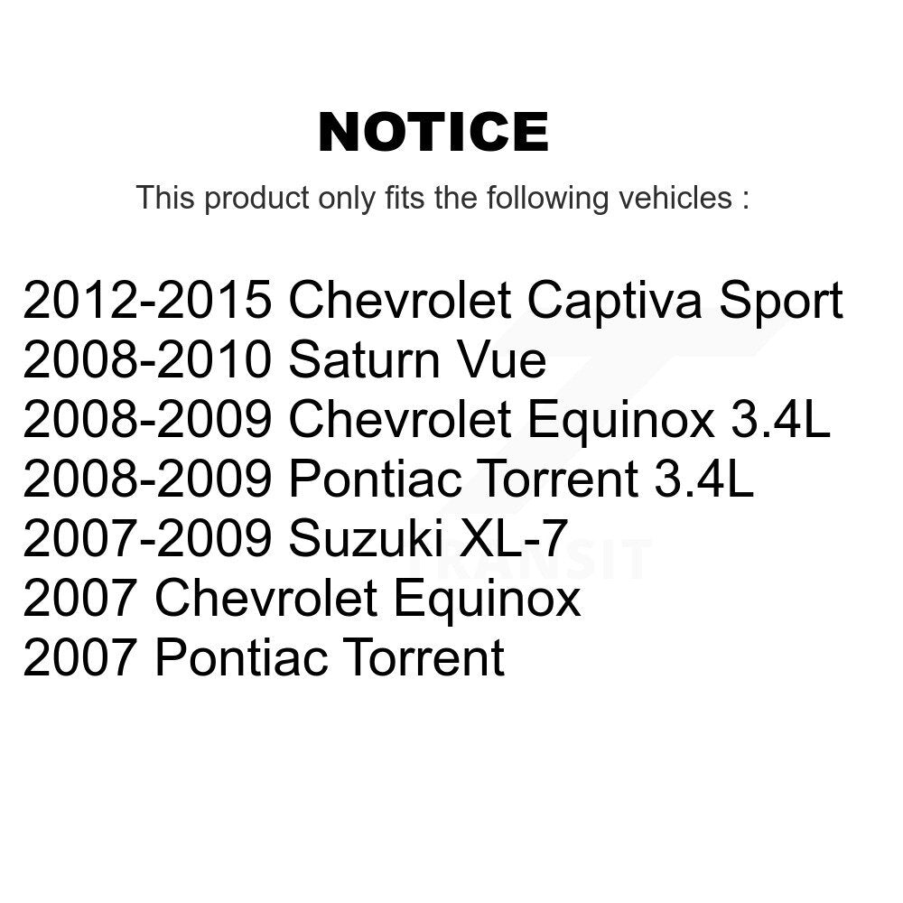 [Arrière] Kit de biellette de barre stabilisatrice de suspension pour Chevrolet Equinox Saturn Vue Captiva Sport Pontiac Torrent Suzuki XL-7 KTR-100962