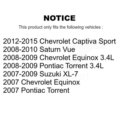 [Arrière] Kit de biellette de barre stabilisatrice de suspension pour Chevrolet Equinox Saturn Vue Captiva Sport Pontiac Torrent Suzuki XL-7 KTR-100962