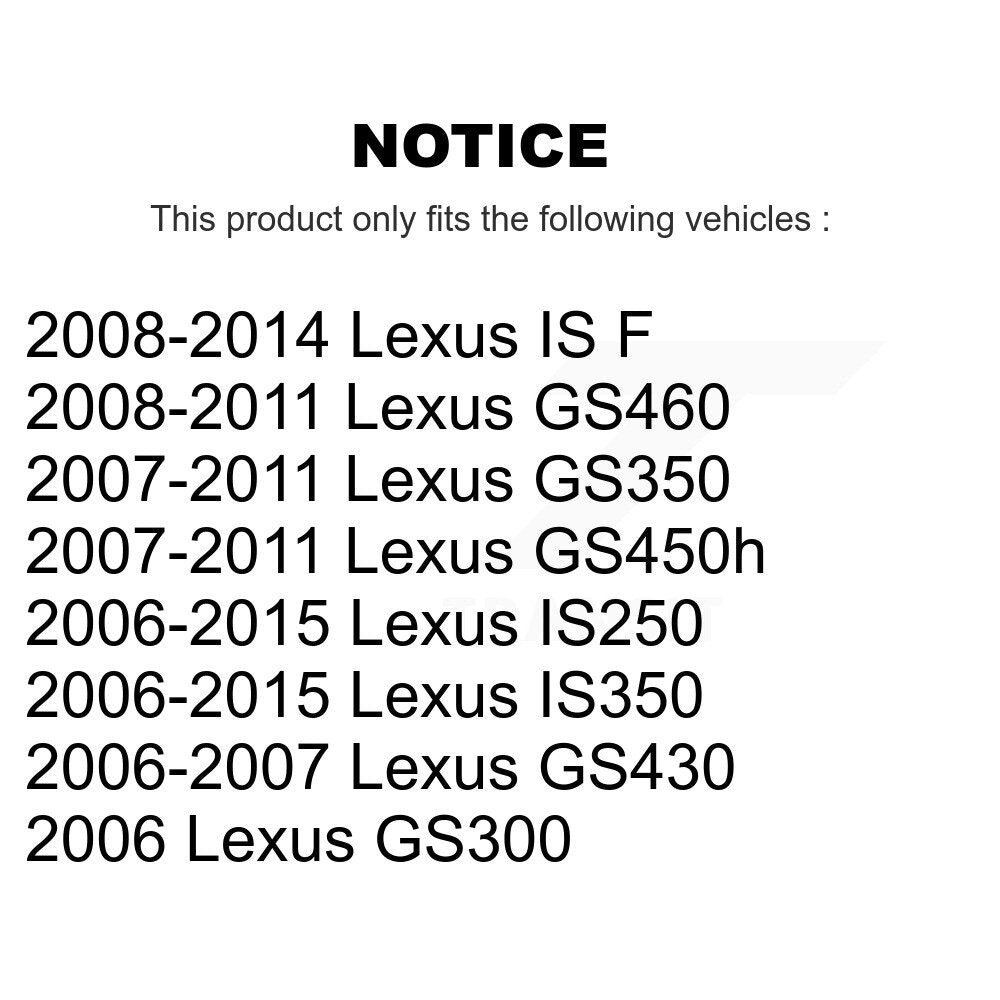 [Arrière] Kit de biellette de barre stabilisatrice de suspension pour Lexus IS250 IS350 GS350 GS300 GS430 IS F GS450h GS460 KTR-100969