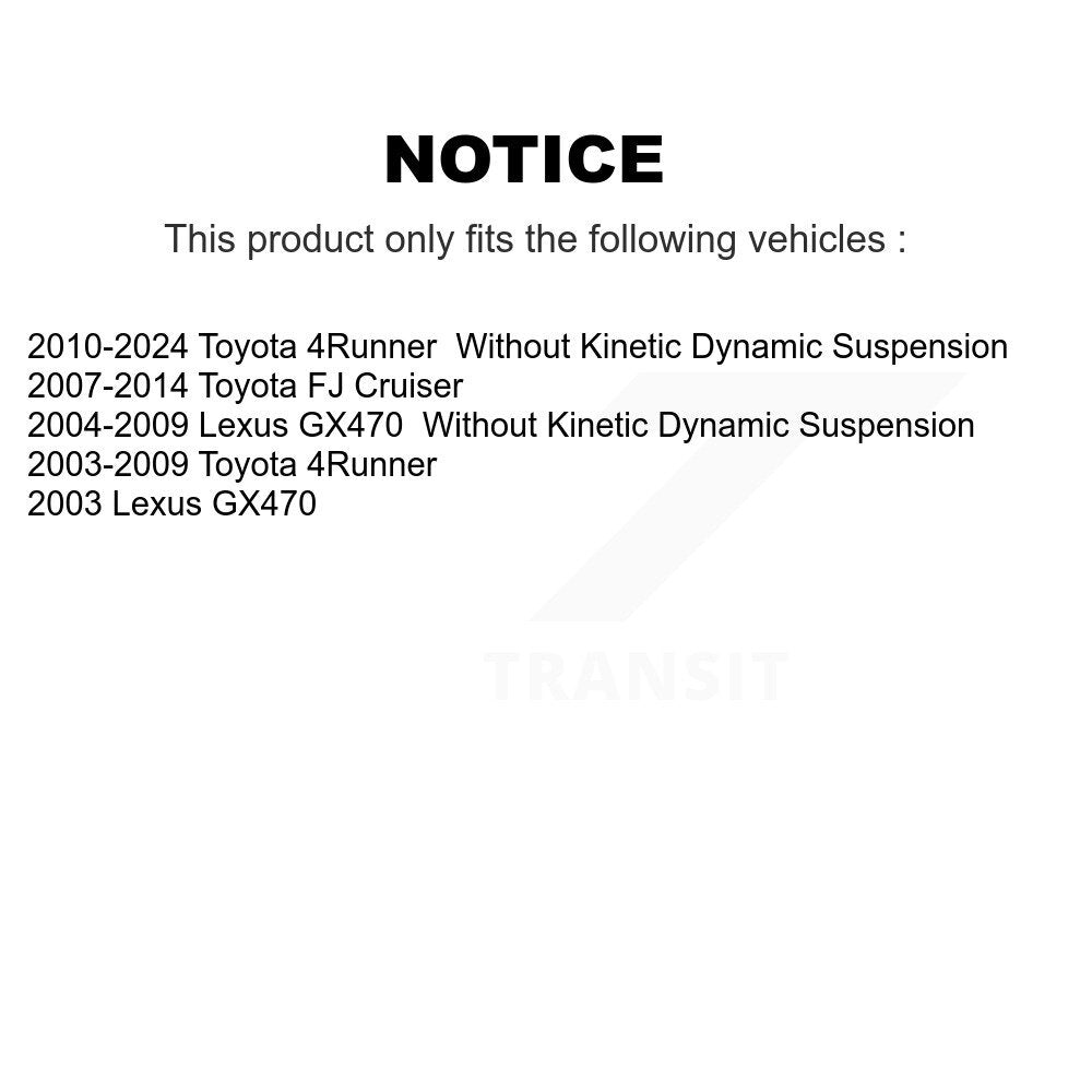 [Arrière] Kit de biellette de barre stabilisatrice de suspension pour Toyota 4Runner FJ Cruiser Lexus GX470 KTR-101016