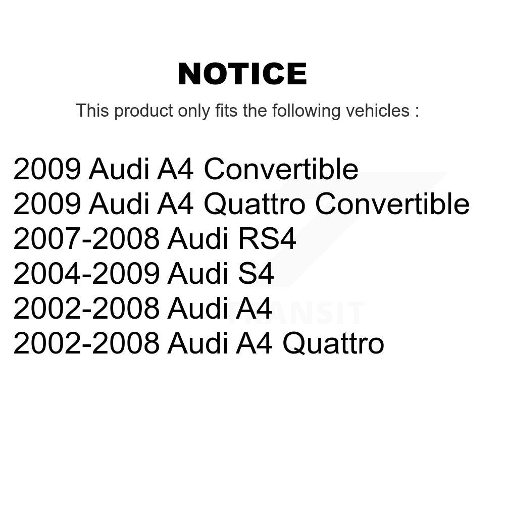 [Arrière] Kit de biellette de barre stabilisatrice de suspension pour Audi A4 Quattro S4 RS4 KTR-101018