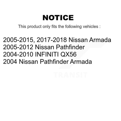 [Arrière] Kit de biellette de barre stabilisatrice de suspension pour Nissan Pathfinder Armada Infiniti QX56 INFINITI KTR-101059